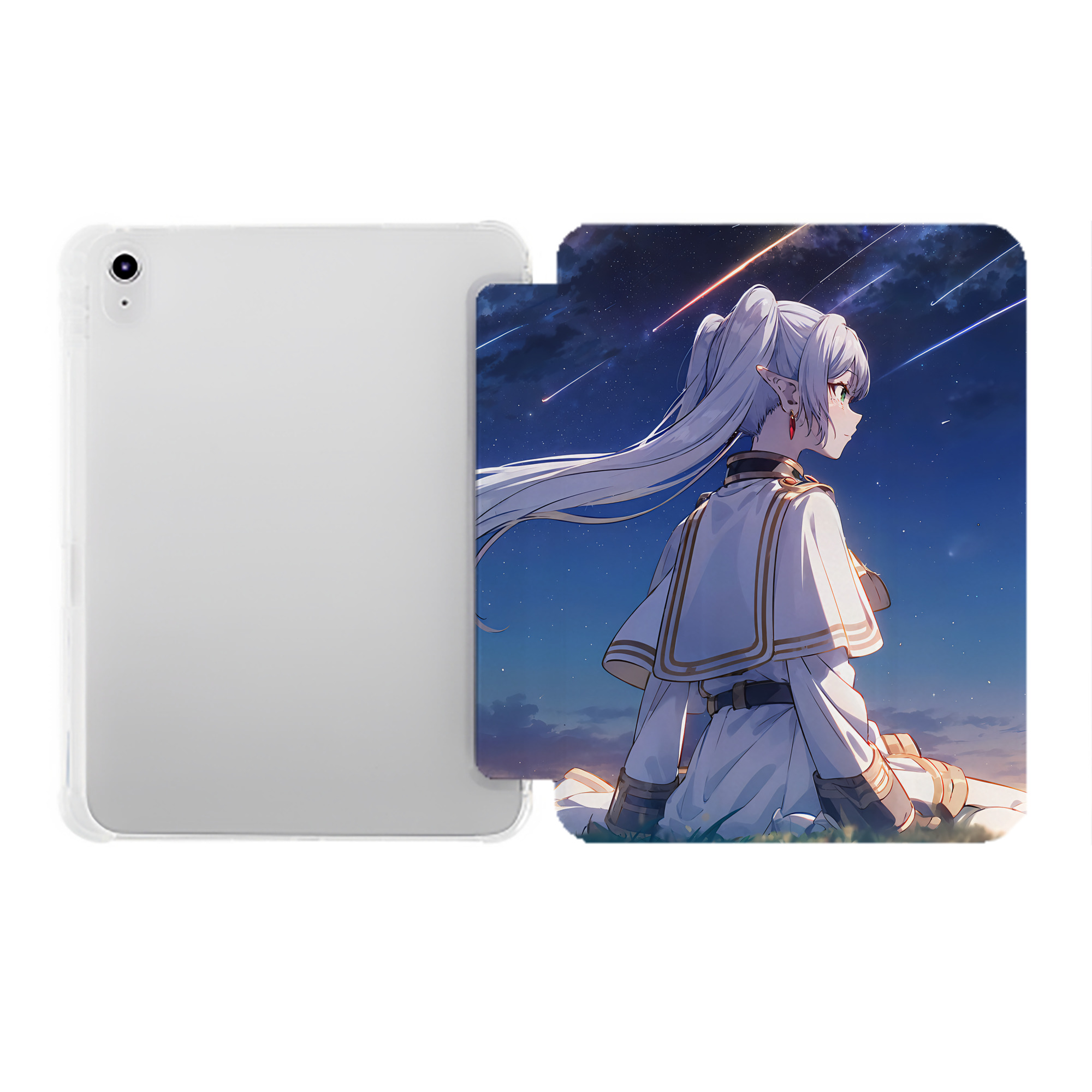（画像用） 葬送のフリーレン Frieren IPad ケース ペン収納付き 三つ折りスタンド PUレザー×シリコン 対応機種9.5/10.5/10.9インチ